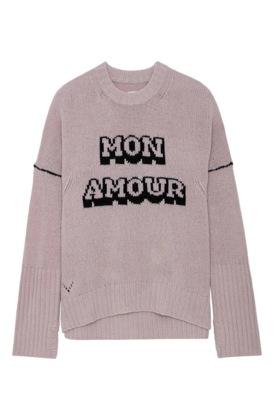 Shop Zadig & Voltaire Mon Amour Merino Wool Sweater In Primerose