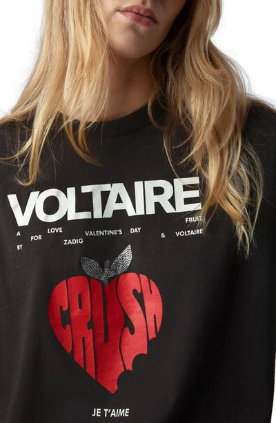 Shop Zadig & Voltaire Tommer Bead Detail Organic Cotton Concert T-shirt In Carbone