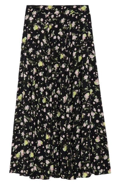 Shop Zadig & Voltaire Joyo Rose Print Midi Skirt In Noir