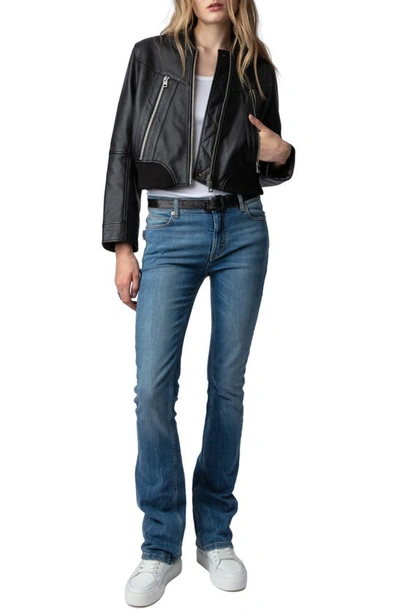 Shop Zadig & Voltaire Bunta Reversible Leather Jacket In Noir