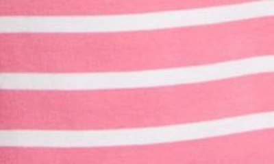 Shop Tommy Bahama Jovanna Stripe Half Zip Dress In Pink Apple/ White