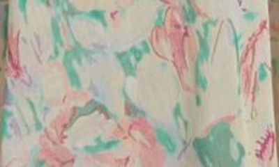 Shop Floret Studios Floral Ruffle Detail Dress In Pink Green Floral