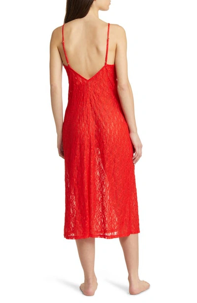 Shop Open Edit Cutout Lace Nightgown In Red Fiery