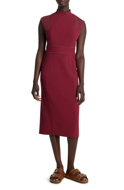 Shop St John St. John Collection Cap Sleeve Stretch Cady Sheath Dress In Raspberry