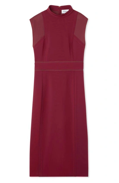 St John Cap Sleeve Stretch Cady Sheath Dress In Raspberry