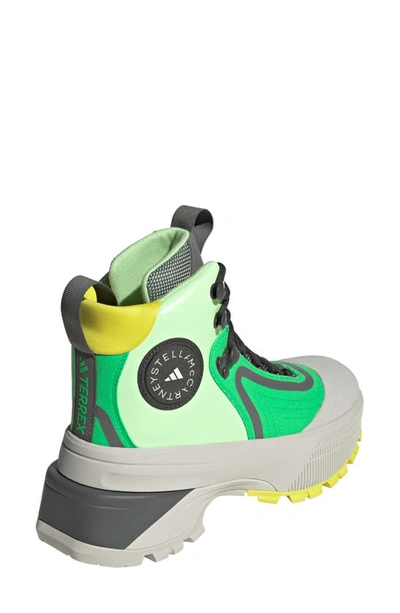 Shop Adidas By Stella Mccartney Terrex Insulated Hiking Boot In Solar Lime/ Green/ Pearl
