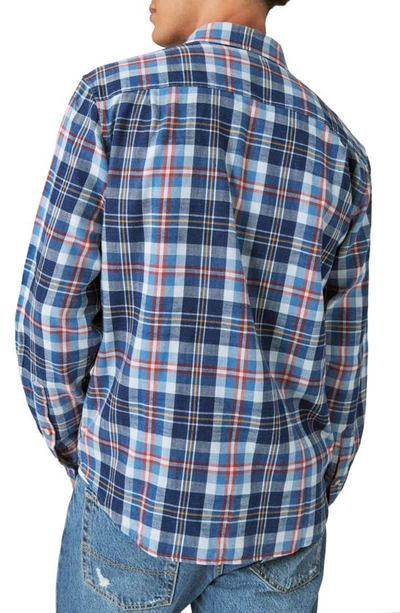 Lucky Brand Mesa Plaid Cotton Flannel Button-up Shirt In Blue Indigo