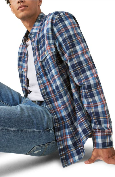 Lucky Brand Mesa Plaid Cotton Flannel Button-up Shirt In Blue Indigo