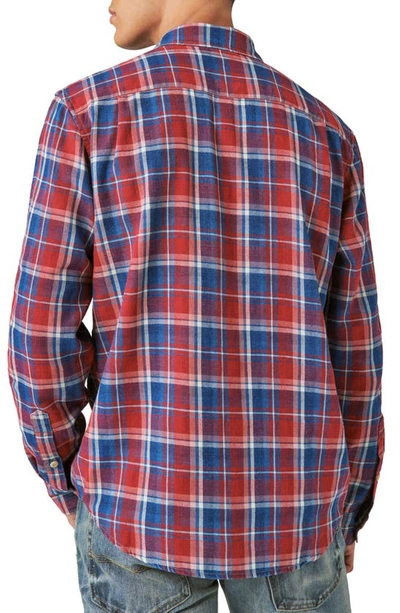 Lucky Brand Mesa Plaid Cotton Flannel Button-up Shirt In Indigo Multi