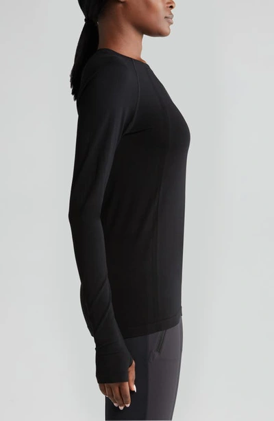 Shop Zella Seamless Long Sleeve Top In Black