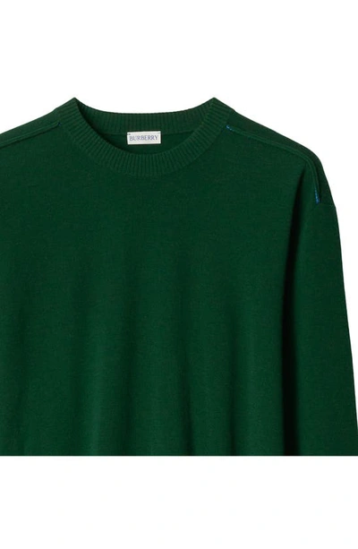 Shop Burberry Wool Crewneck Sweater In Ivy