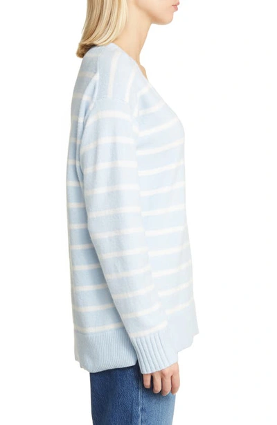 Shop Caslon Relaxed Tunic Sweater In Blue Skyway Benji Stripe