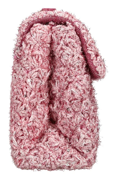 Shop Kurt Geiger Medium Kensington Tweed Convertible Crossbody Bag In Open Pink