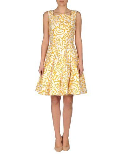 Shop Oscar De La Renta Short Dress In Yellow