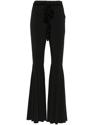 Shop Rotate Birger Christensen Rotate Slinky Flared Pants In Black