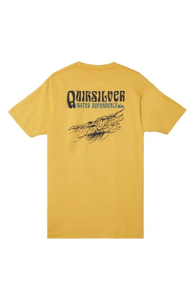 Shop Quiksilver Sealife Cotton Graphic T-shirt In Mustard