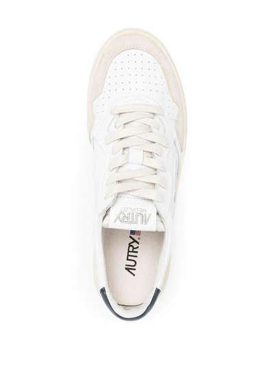 Shop Autry Medalist Suede-panel Sneakers In White / Blue