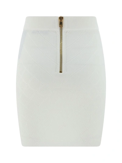 Shop Balmain Skirts In 0fa Blanc