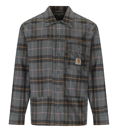 Shop Carhartt Wip  L/s Hadley Check Grey Shirt