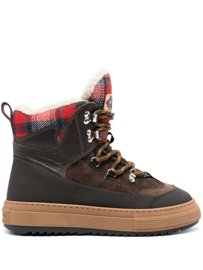 Shop Dsquared2 Lace-up High Top Boots In Marrone