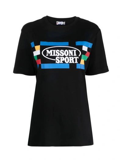 Shop Missoni Sport Logo T-shirt In Black