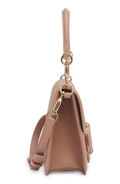Shop Valentino Locò Leather Shoulder Bag In Gf9 Rose Cannelle