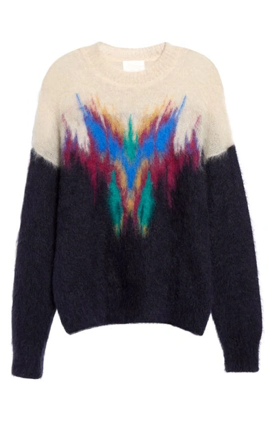 Shop Isabel Marant Marius Super Kid Mohair Blend Sweater In Faded Night