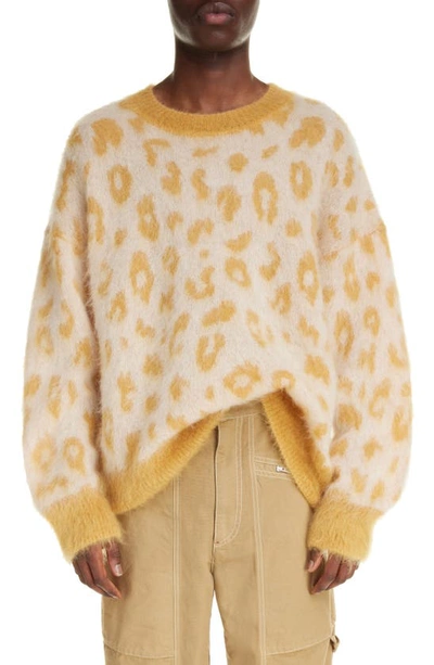 Shop Isabel Marant Tevy Super Kid Mohair Blend Sweater In Ochre
