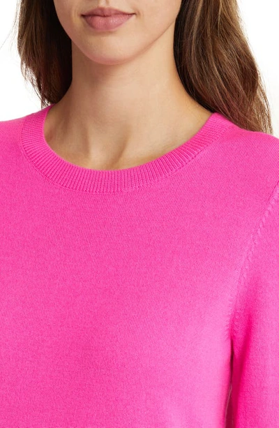 Caslon Wool Blend Crewneck Sweater In Pink Neon