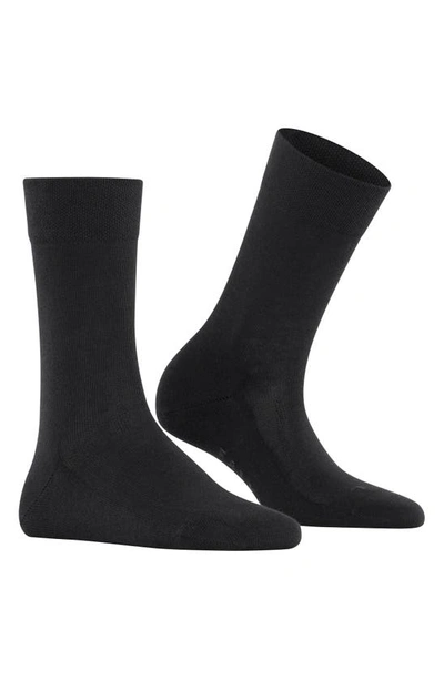 Shop Falke Sensitive London Cotton Blend Socks In Black