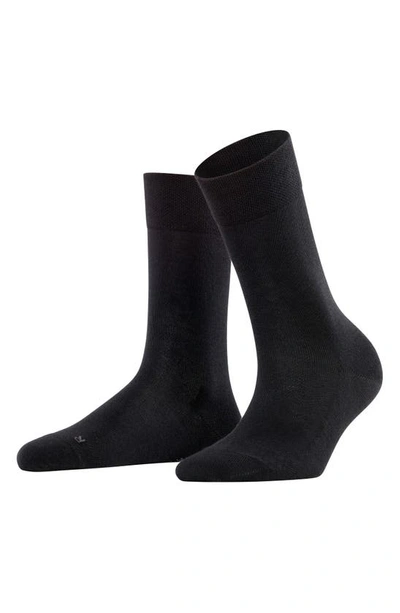 Shop Falke Sensitive London Cotton Blend Socks In Black