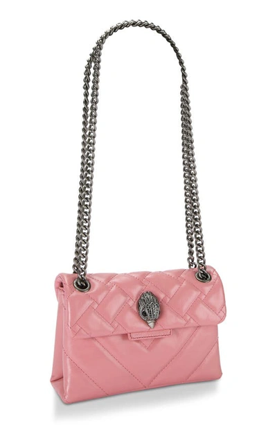Shop Kurt Geiger Mini Kensington Quilted Leather Crossbody Bag In Pink