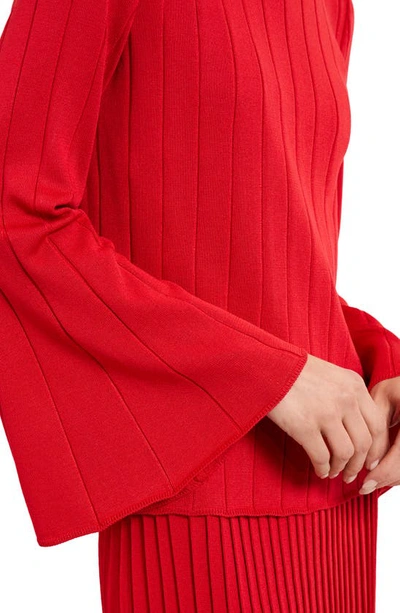 Shop Misook Rib Bell Sleeve Sweater In Sunset Red