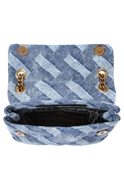 Kurt Geiger Mini Kensington Denim Shoulder Bag In Navy