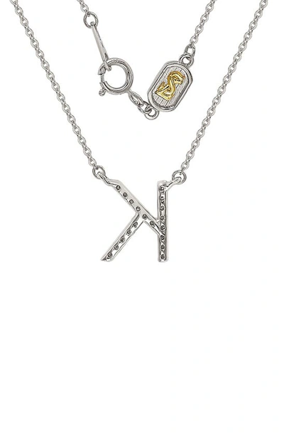 Shop Suzy Levian Diamond Pavé Initial Pendant Necklace In White- K