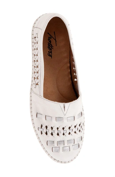 Shop Trotters Rory Woven Flat In White Silver