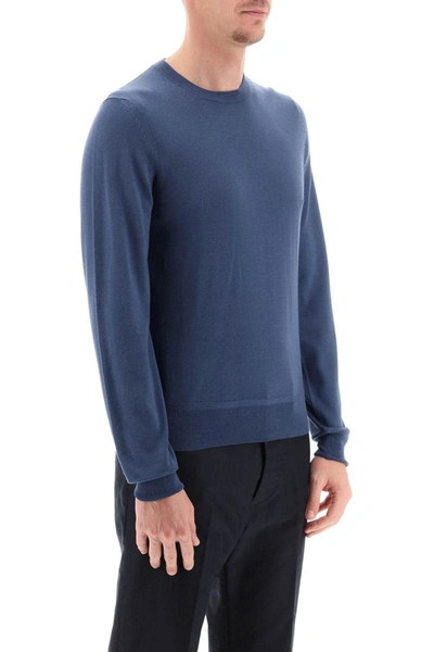 Shop Tom Ford Light Silk-cashmere Sweater In Blue