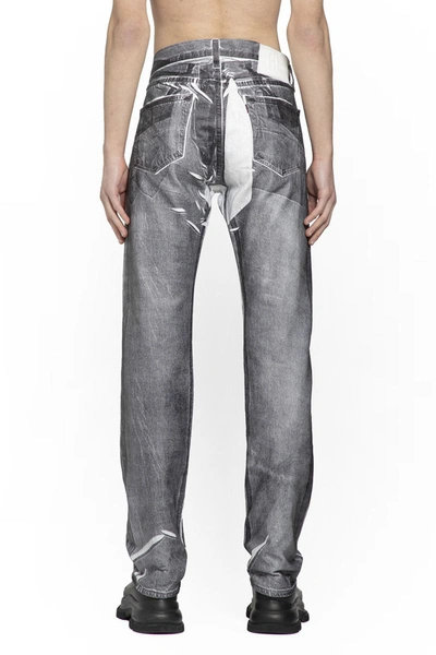 Karmuel Young Black Overprinted Foil Cuboid Jeans In Black