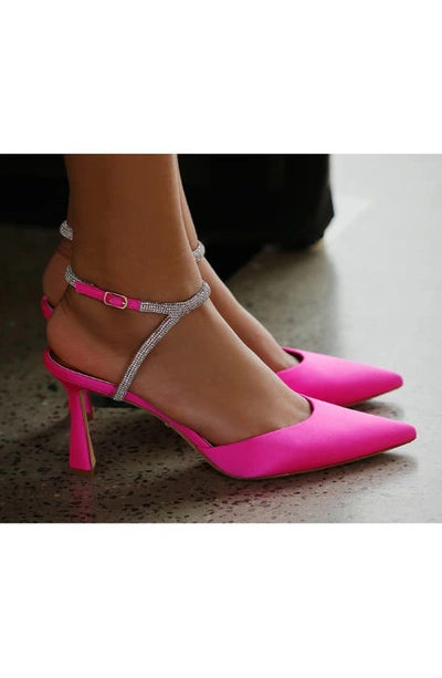 Badgley Mischka Kamilah Ankle Strap Pump In Hot Pink