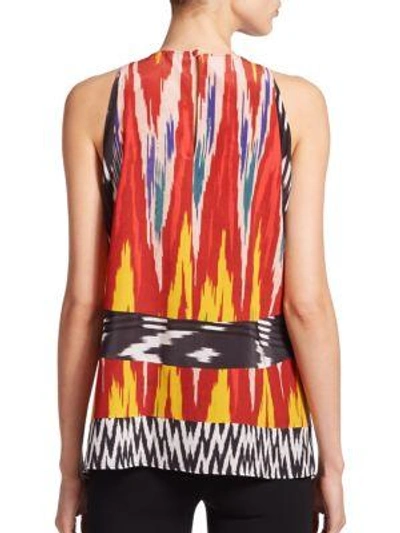 Shop Altuzarra Hummingbird Ikat Top In Red-multi