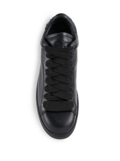 Shop Coach Leather Sneakers In Black