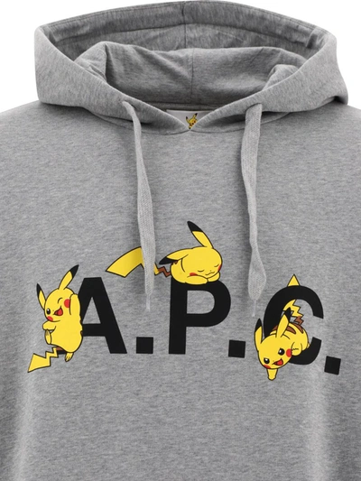 Shop Apc A.p.c. "pokémon Pikachu" Hoodie In Grey