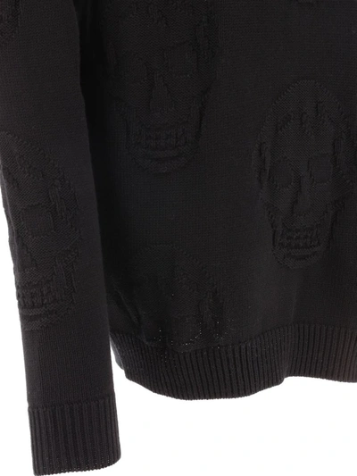 Shop Alexander Mcqueen Textured Skull Sweater In Black