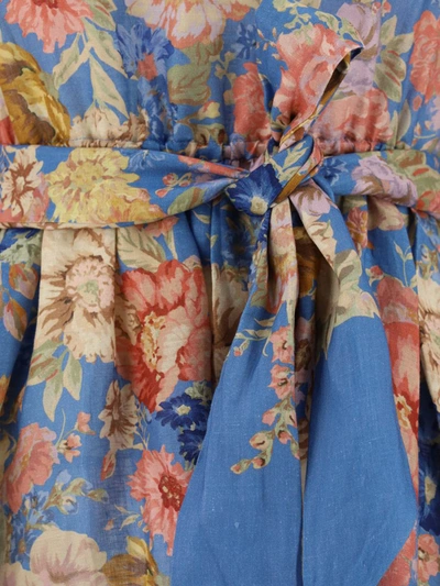 Shop Zimmermann Dresses In Dusty Blue Floral