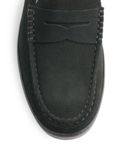 Shop Tod's Nuovo Suede Gommino Moccasins In Black