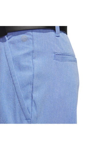 Shop Adidas Golf Crosshatch Performance Golf Shorts In Blue Fusion/ White