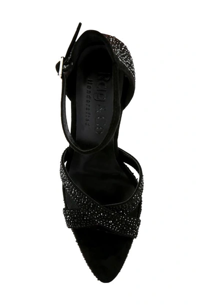Rag & Co Regalia Black Rhinestone Embellished Stiletto Sandals In Black