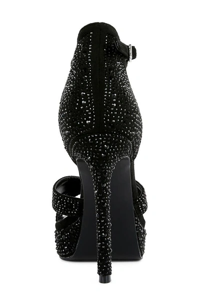 Rag & Co Regalia Black Rhinestone Embellished Stiletto Sandals In Black