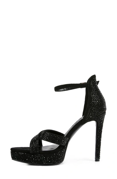 Rag & Co Regalia Black Rhinestone Embellished Stiletto Sandals In Black