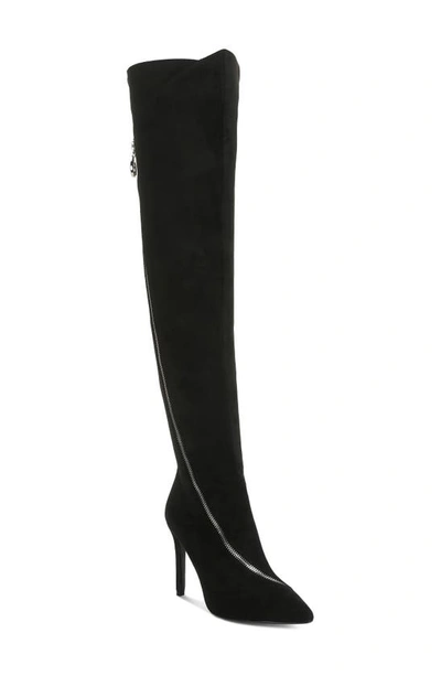Shop Rag & Co Tsarina Pointed Toe Over The Knee Boot In Black